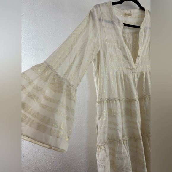 Elan Metallic Bell Sleeve Cover-Up Mini Dress size M - Picture 4 of 10